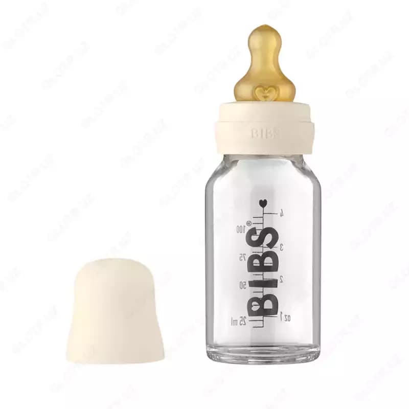 Бутылочка для кормления в наборе 110 мл BIBS Baby Glass Bottle Ivory — 1
