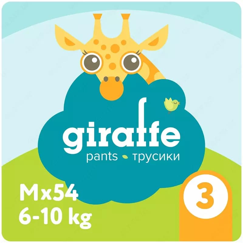 LOVULAR трусики Giraffe M, 6-10 кг, 54 шт. — 1