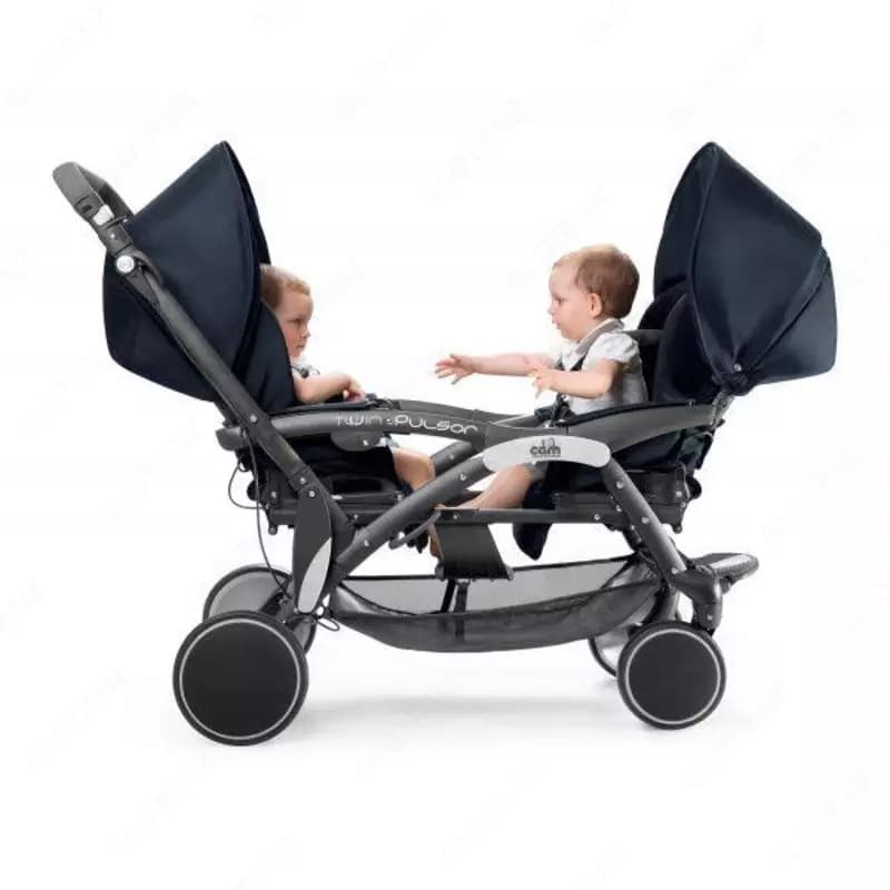 Коляска для двойни CAM TWIN PULSAR NEW GEMELLARE темно-синяя — 3
