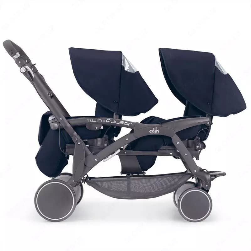 Коляска для двойни CAM TWIN PULSAR NEW GEMELLARE темно-синяя — 5