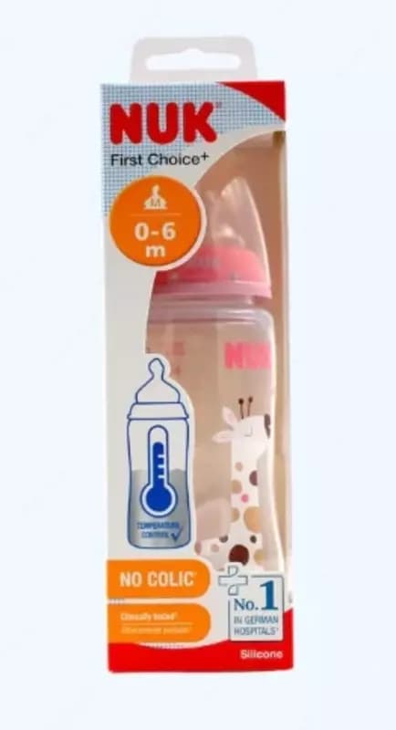 Nuk Бутылка FC+ Temp с силиконовой соской, жираф, 300 мл — 1