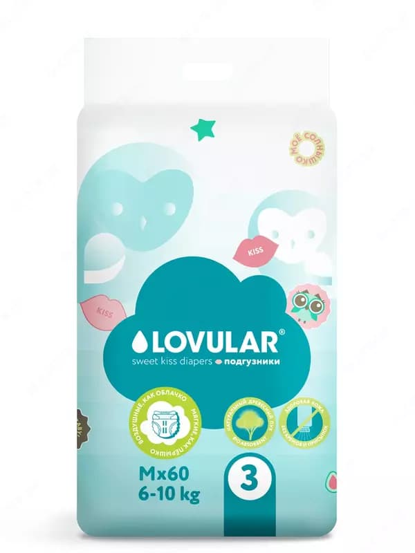 Трусики-подгузники Lovular SWEET KISS, 6-10 кг, Размер M — 2