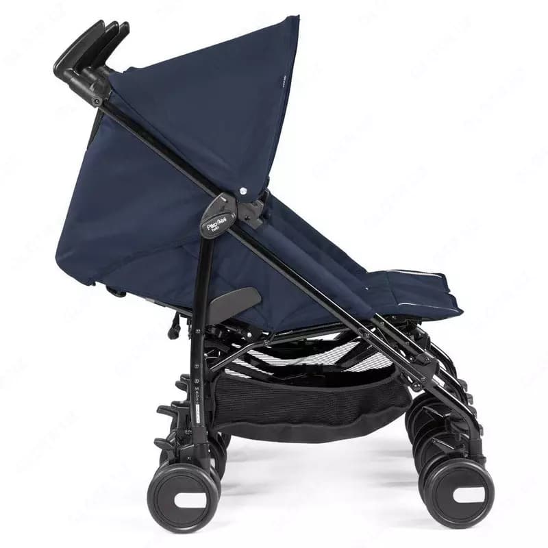 Коляска для двойни Peg-Perego Pliko Mini Twin Classico темно-синяя — 2