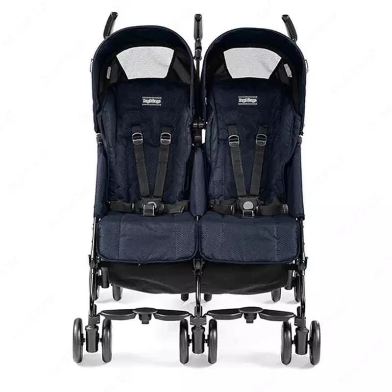 Коляска для двойни Peg-Perego Pliko Mini Twin Classico темно-синяя — 4