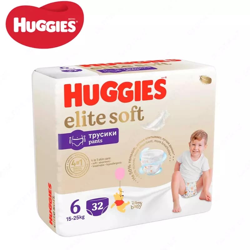 Huggies Подгузники трусики Elite Soft 12-17 кг 5 размер 68 шт. — 1