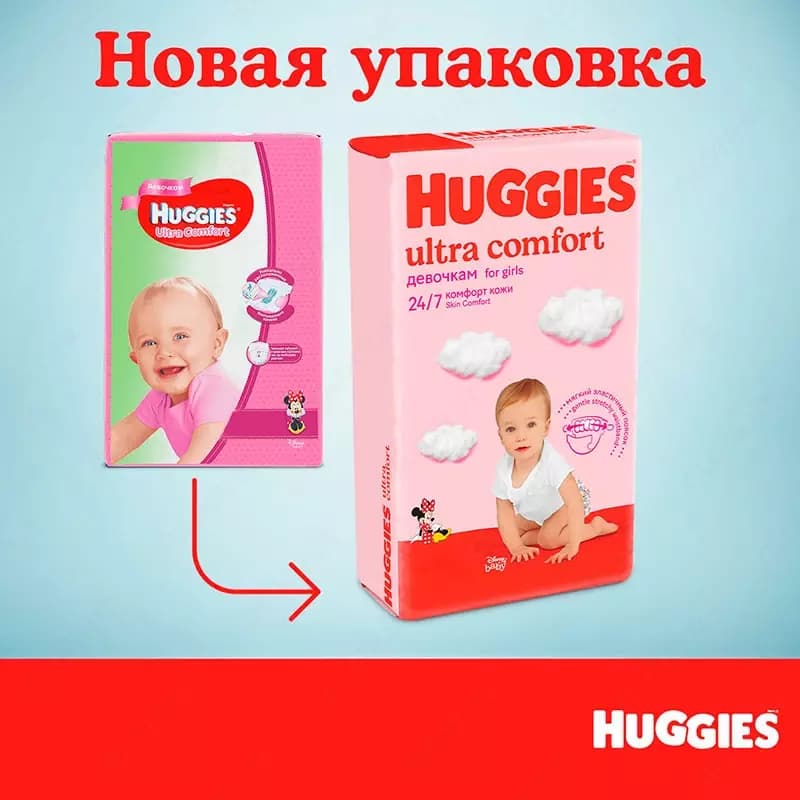 Подгузники Huggies Ultra Comfort 5 для девочек 12-22 кг, 64 шт — 2