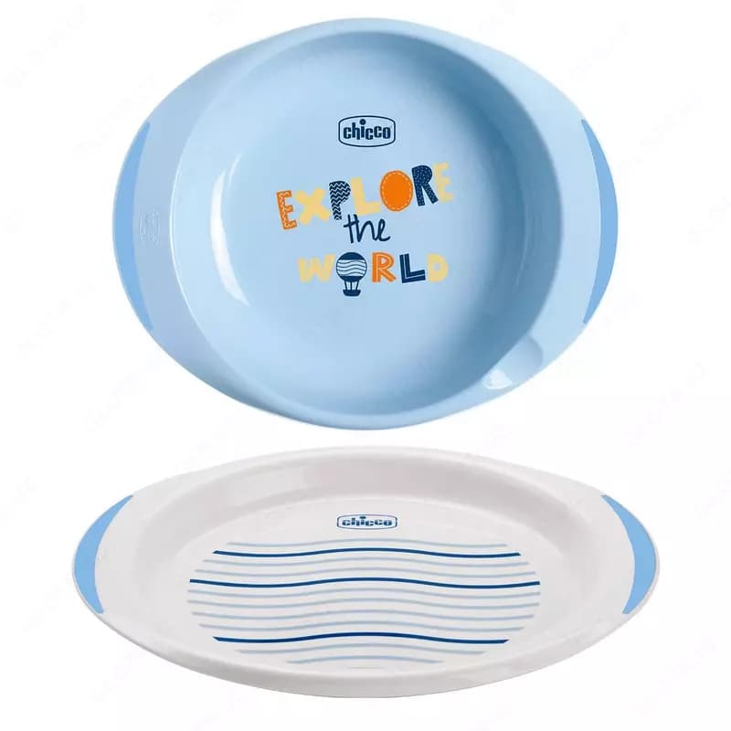 Набор столовых приборов для детей ”CHICCO” 12м+, 5 предметов (Blue) — 2