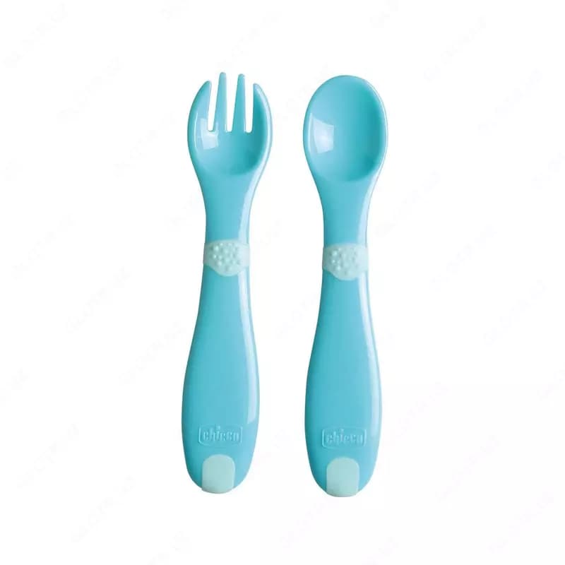 Набор столовых приборов для детей ”CHICCO” 12м+, 5 предметов (Blue) — 3
