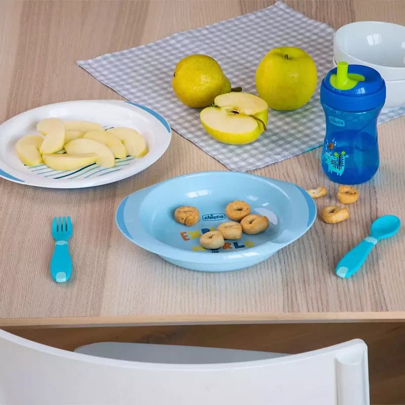 Набор столовых приборов для детей ”CHICCO” 12м+, 5 предметов (Blue) — 6