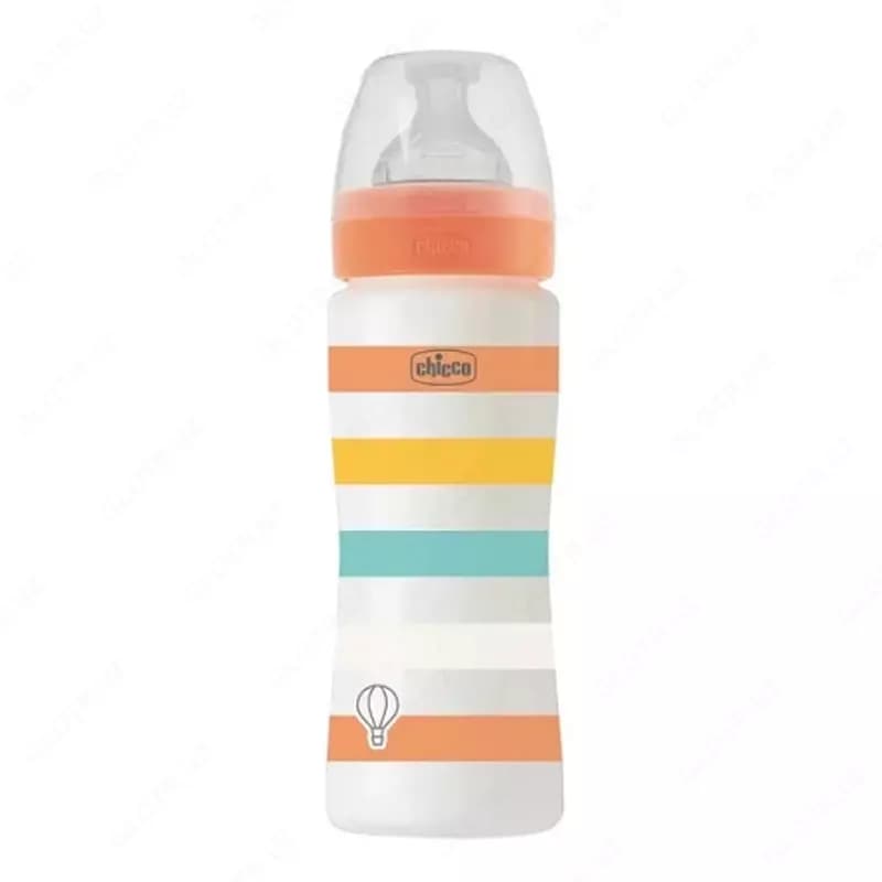 Бутылочка для кормления Well-Being Plastic Feeding Bottle 330ml FASTFLOW SIL, ORANGE, арт.CH28637-31 — 1