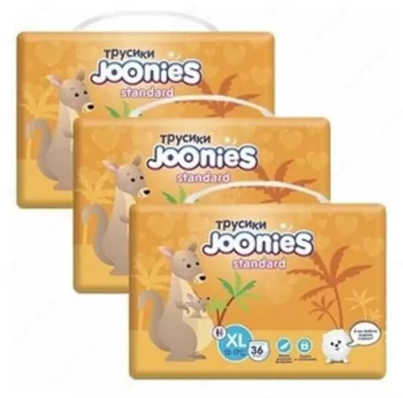 Набор подгузников-трусиков Joonies Standard XL (12-17 кг) 36 шт 3 уп — 1
