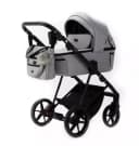 Коляска 2 в 1 ”Adamex” Vasco TK-56-LUX, ткань, гелевые колеса (Польша) Светло/Серая