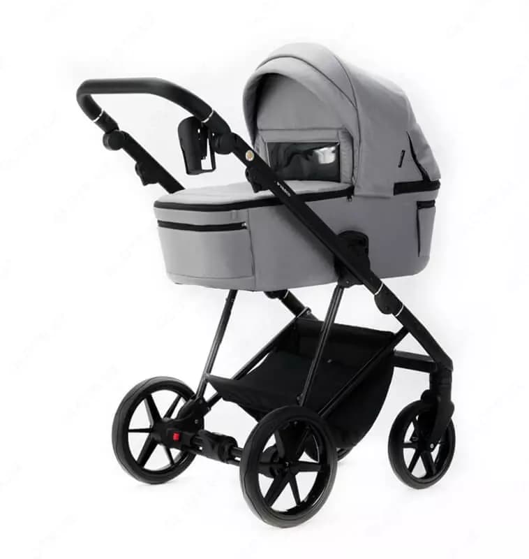 Коляска 2 в 1 ”Adamex” Vasco TK-56-LUX, ткань, гелевые колеса (Польша) Светло/Серая — 3
