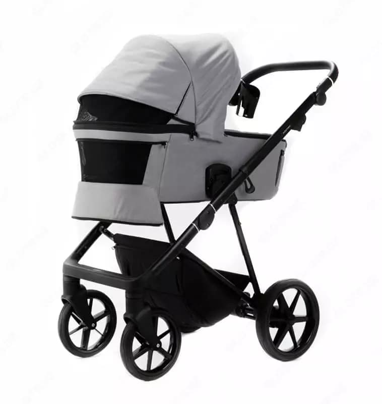 Коляска 2 в 1 ”Adamex” Vasco TK-56-LUX, ткань, гелевые колеса (Польша) Светло/Серая — 4