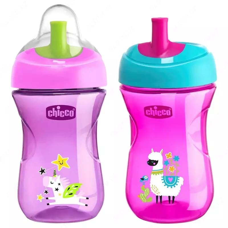 Поильник с трубочкой ADVANCE CUP 12m+ PINK/PURPLE, арт.CH069411 — 1
