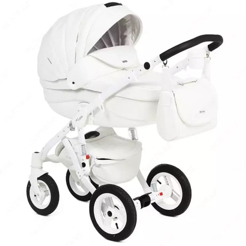 Детская коляска 2-в-1 "Adamex" Barletta Deluxe 11S (Польша) Белая — 1