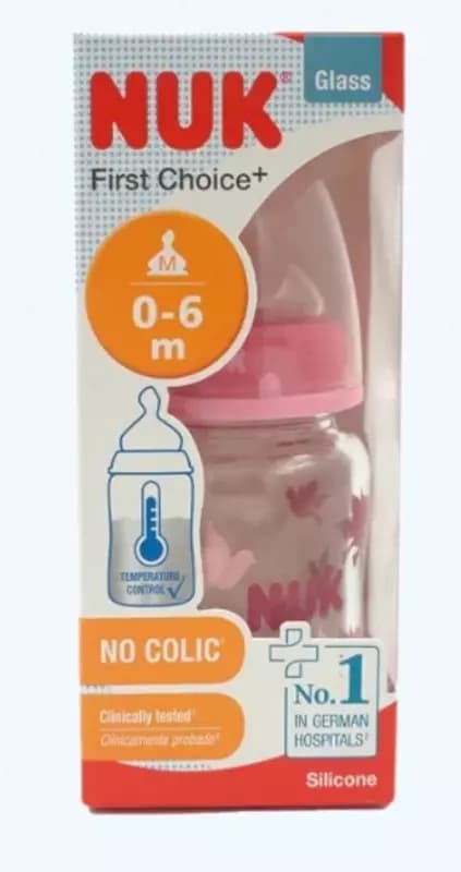 Nuk Бутылка FC+ Temp с силиконовой соской, стекло, 120 мл — 1