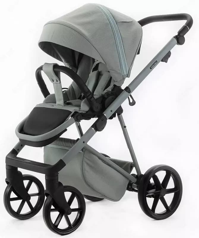 Детская коляска 2-в-1 "Adamex" Delta Natura DN-8-MINT (Польша) Мята — 6