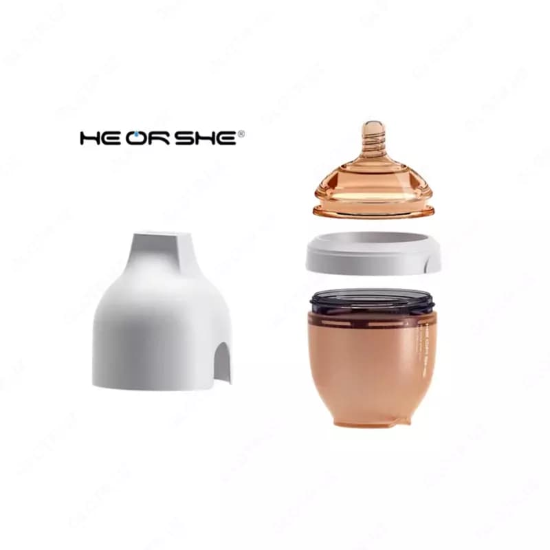 Бутылочка HEORSHE силиконовая антиколиковая серая 160 мл — 3