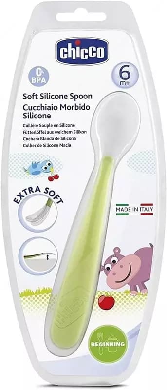 Детская ложечка SOFT SILICON SPOON 6m+ GREEN, арт.CH068285 — 2