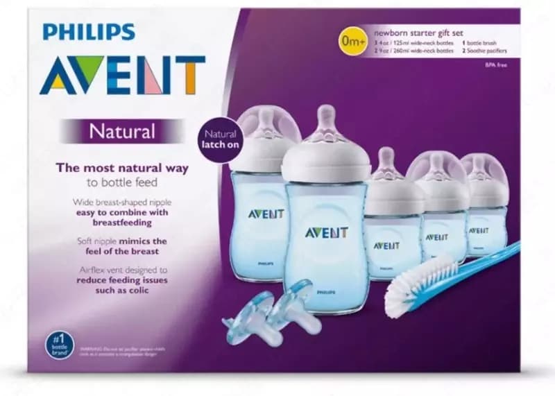 Philips Avent Набор бутылочек Natural 2х125 мл, 2х260 мл, щеточка и пустышка 6 шт. — 2