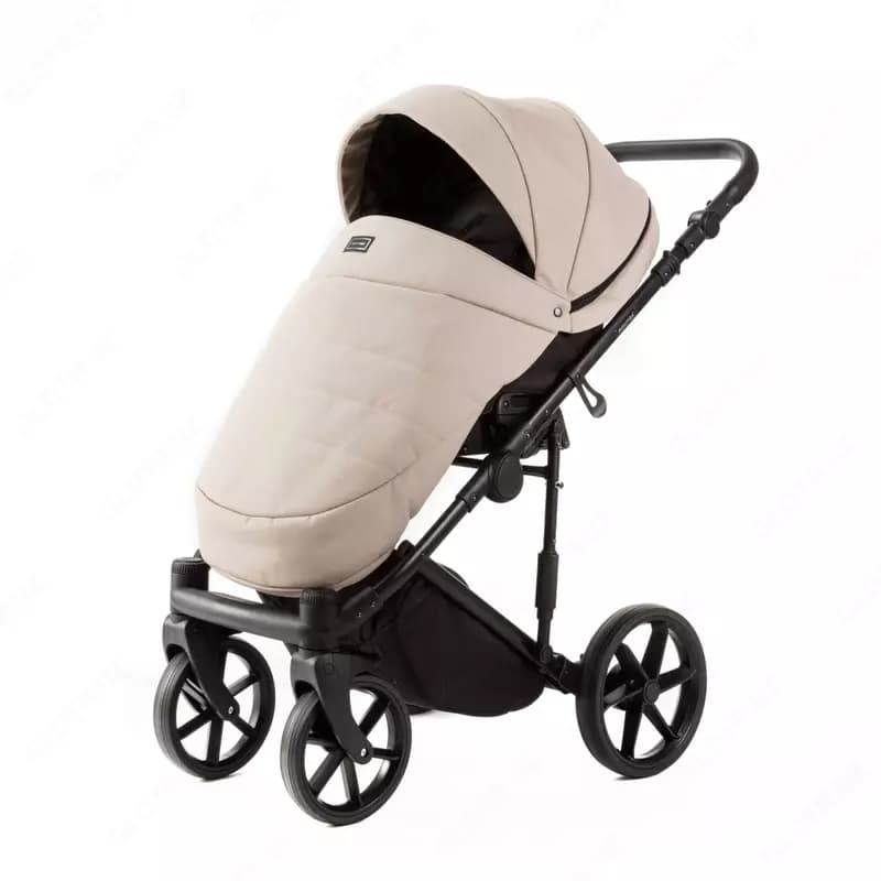 Детская коляска 2-в-1 "Adamex" Locco Light Deluxe LL-SA7 (Польша) Бежевая/черная — 5