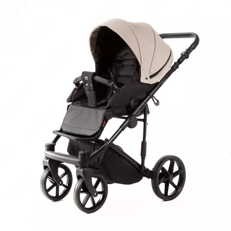 Детская коляска 2-в-1 "Adamex" Locco Light Deluxe LL-SA7 (Польша) Бежевая/черная — 6