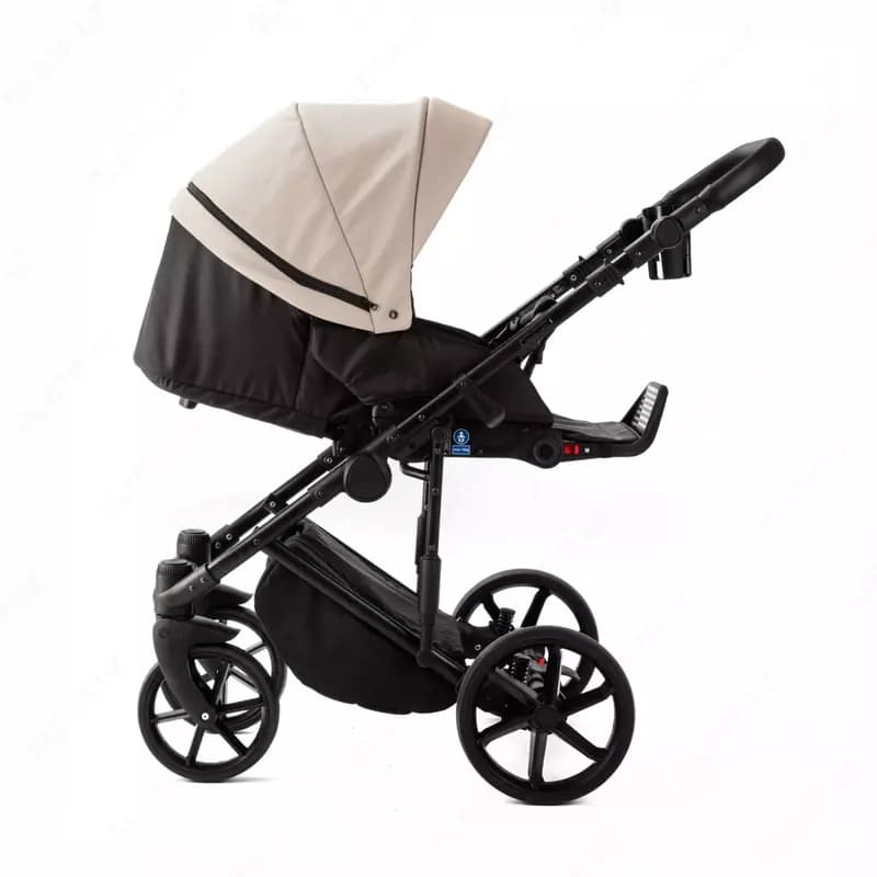 Детская коляска 2-в-1 "Adamex" Locco Light Deluxe LL-SA7 (Польша) Бежевая/черная — 7