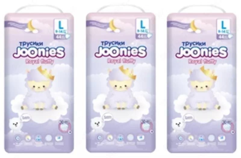 Набор 3 х Joonies Подгузники-трусики Royal Fluffy размер L (9-14 кг) 44 шт — 2