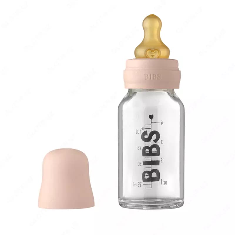 Бутылочка для кормления в наборе 110 мл BIBS Baby Glass Bottle Blush — 1