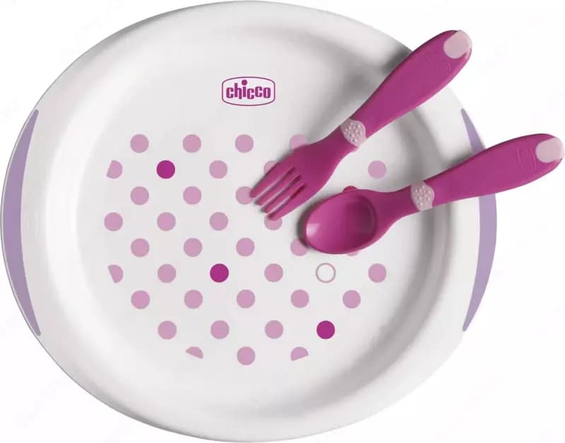 Набор столовых приборов для детей ”CHICCO” 12м+, 5 предметов (Pink) — 3