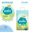 💧LOVULAR подгузники Giraffe M (6-11 кг) 62 шт.