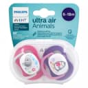 Philips Avent Пустышки 2шт (ultra air animals, 6-18m)
