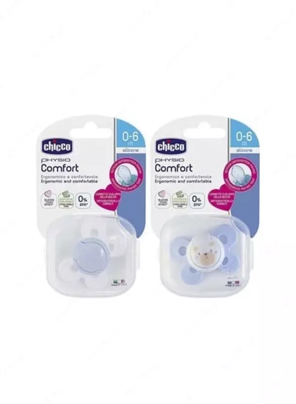 Соска-пустышка PHYSIOCOMFORT BLUE/WHITE 0-6m SIL 1PC, арт.CH74911-21 — 1
