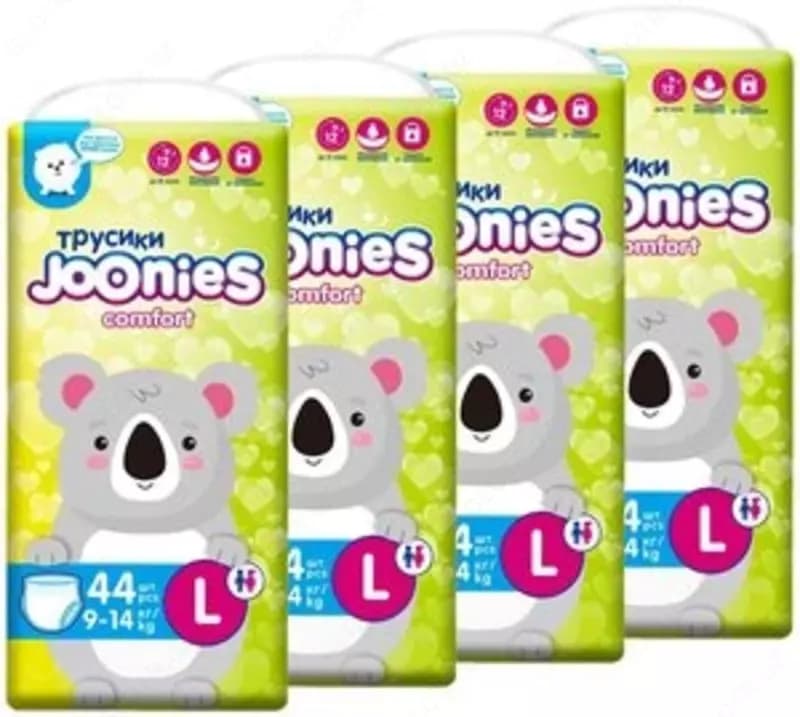 Joonies трусики Comfort L, 9-14 кг, 44 шт., 4 уп. — 1