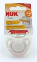Nuk Пустышка Star латексная, для девочки, 0-6 мес