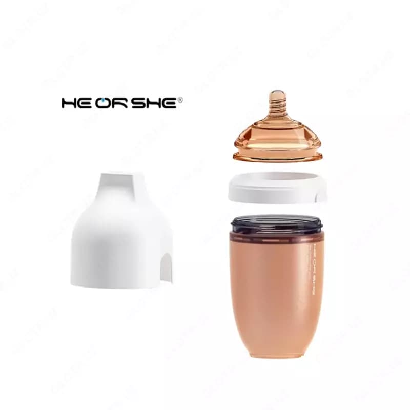 Бутылочка HEORSHE силиконовая антиколиковая белая 240мл — 3
