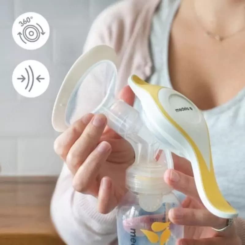 Medela Молокоотсос HARMONY Essentials (бутылка 150 мл, соска сил, 4 пакета д/сбора молока, 4 ультрат. прокладки впитывающие) — 2
