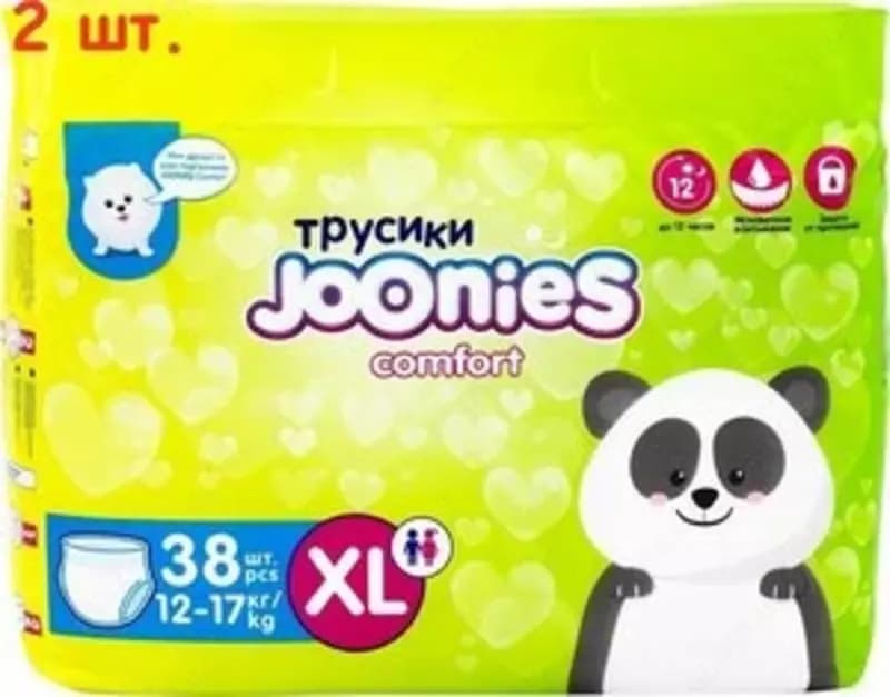 Joonies трусики Comfort XL, 12-17 кг, 38 шт., 2 уп., белый — 2