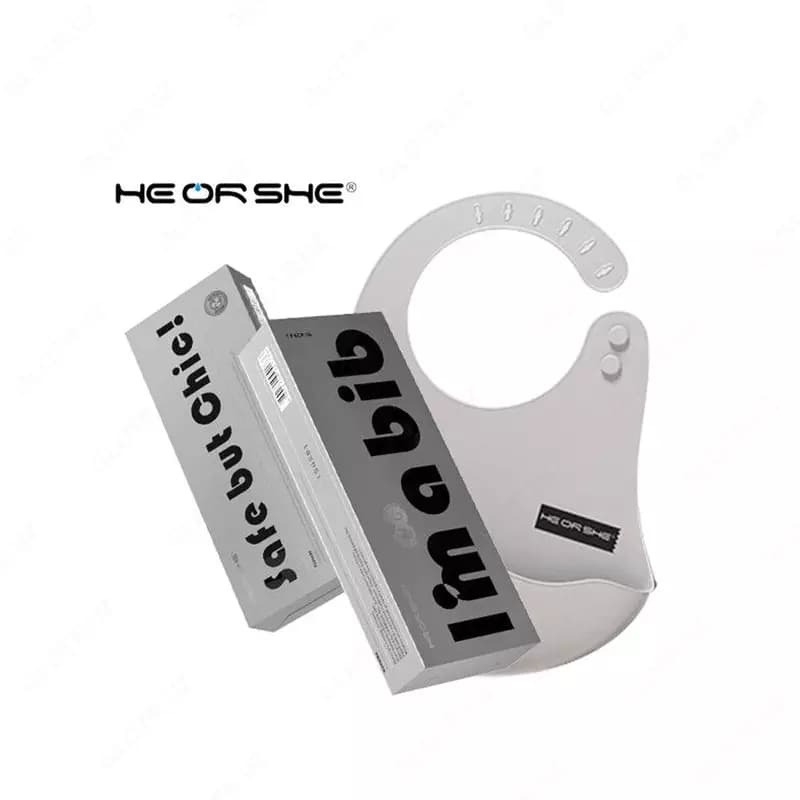 Нагрудник слюнявчик HEORSHE серый — 1