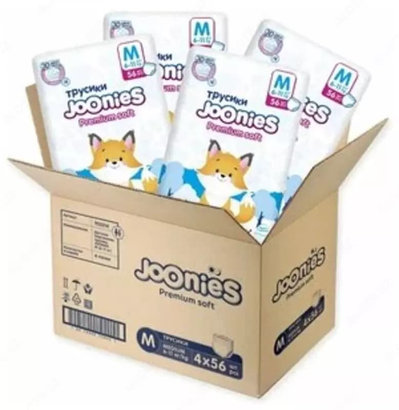 Joonies трусики Premium Soft M 6-11 кг, 56 шт., 4 уп. — 2