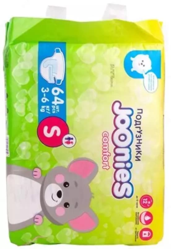 JOONIES Comfort Подгузники, размер S (3-6 кг), 64 шт. — 2