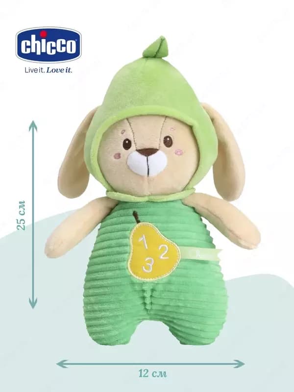 Интерактивная игрушка Chicco ”Грушевая Зайка”, раннее развитие, говорящая, мягкая, для малышей — 7