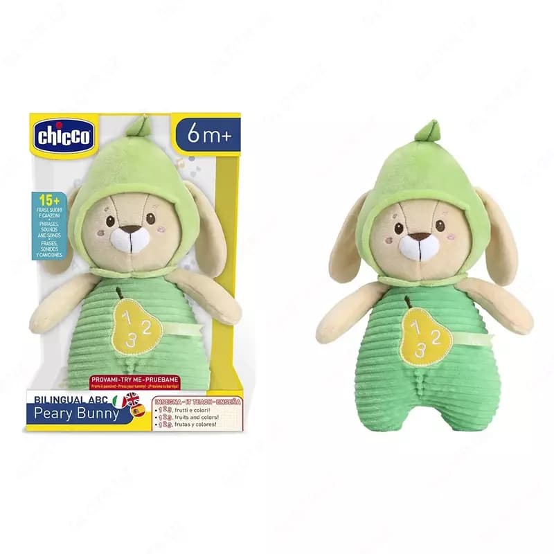 Интерактивная игрушка Chicco ”Грушевая Зайка”, раннее развитие, говорящая, мягкая, для малышей — 8
