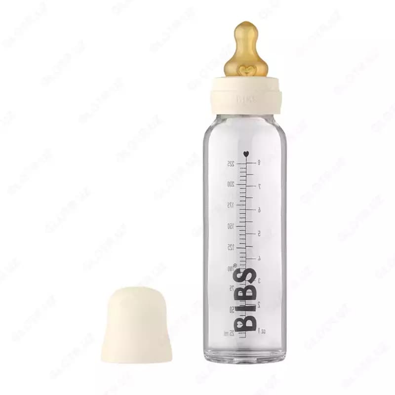 Бутылочка для кормления в наборе 225 мл BIBS Baby Glass Bottle Ivory — 1