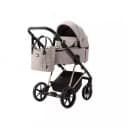 Коляска 2 в 1 "Adamex" Delta Beige TK803, ткань, гелевые колеса (Польша) Бежевая