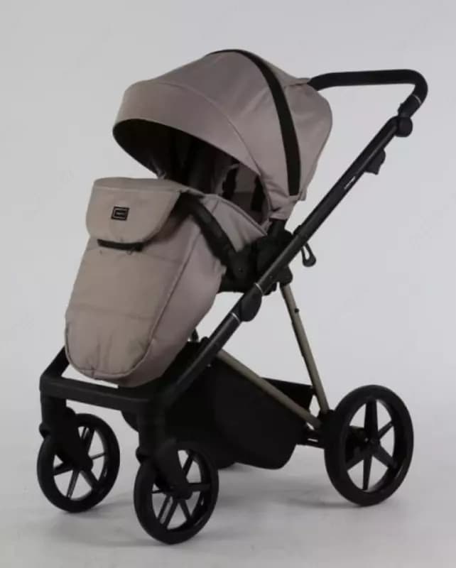 Коляска 2 в 1 "Adamex" Delta Beige TK803, ткань, гелевые колеса (Польша) Бежевая — 3