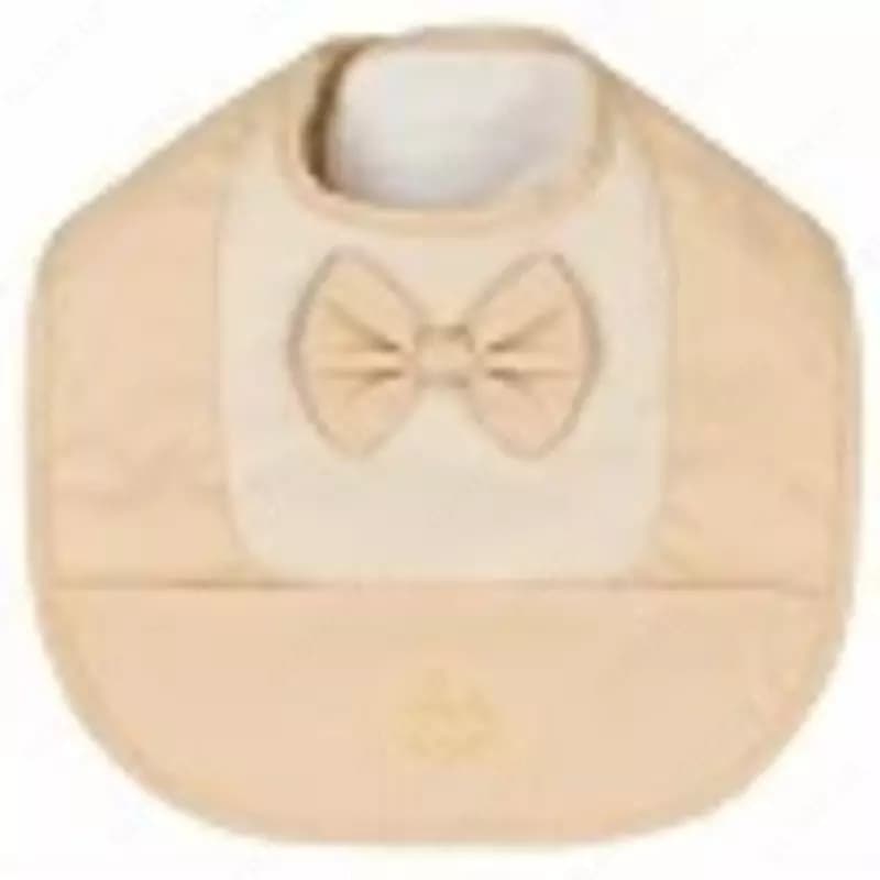 Слюнявчик-нагрудник Bjallra of Sweden Beige Bow (BC1038) — 2