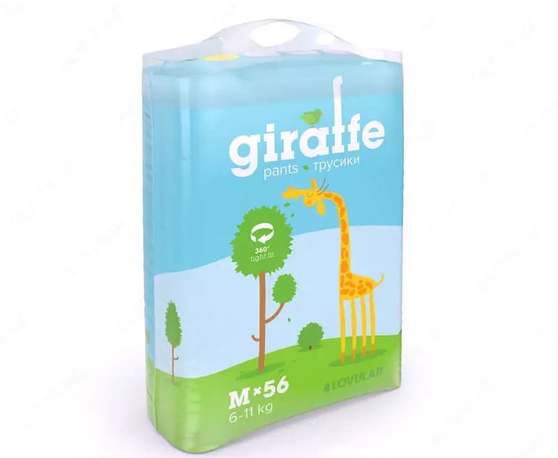 Трусики-подгузники LOVULAR GIRAFFE, , 6-11кг, размер M — 1
