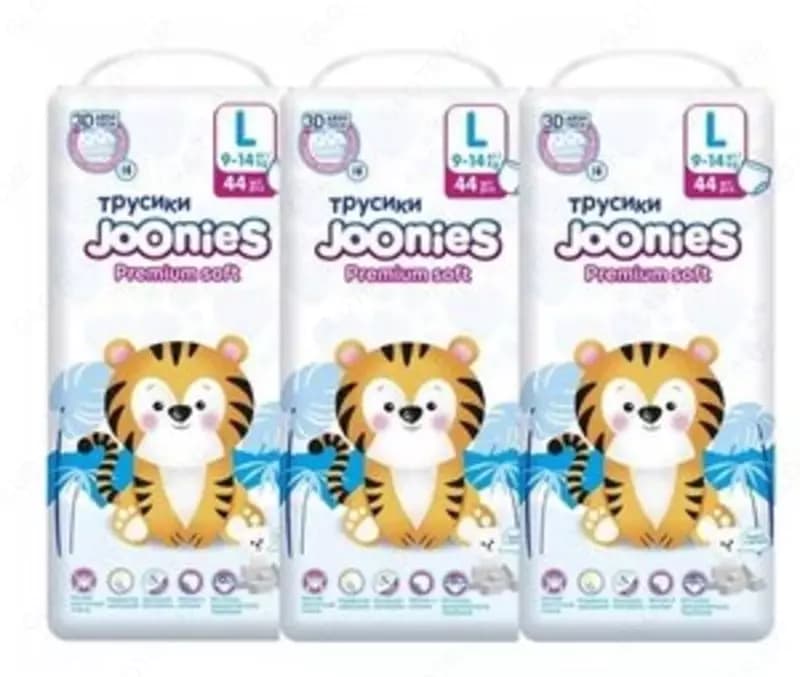 Joonies трусики Premium Soft L 9-14 кг, 44 шт., 3 уп. — 1